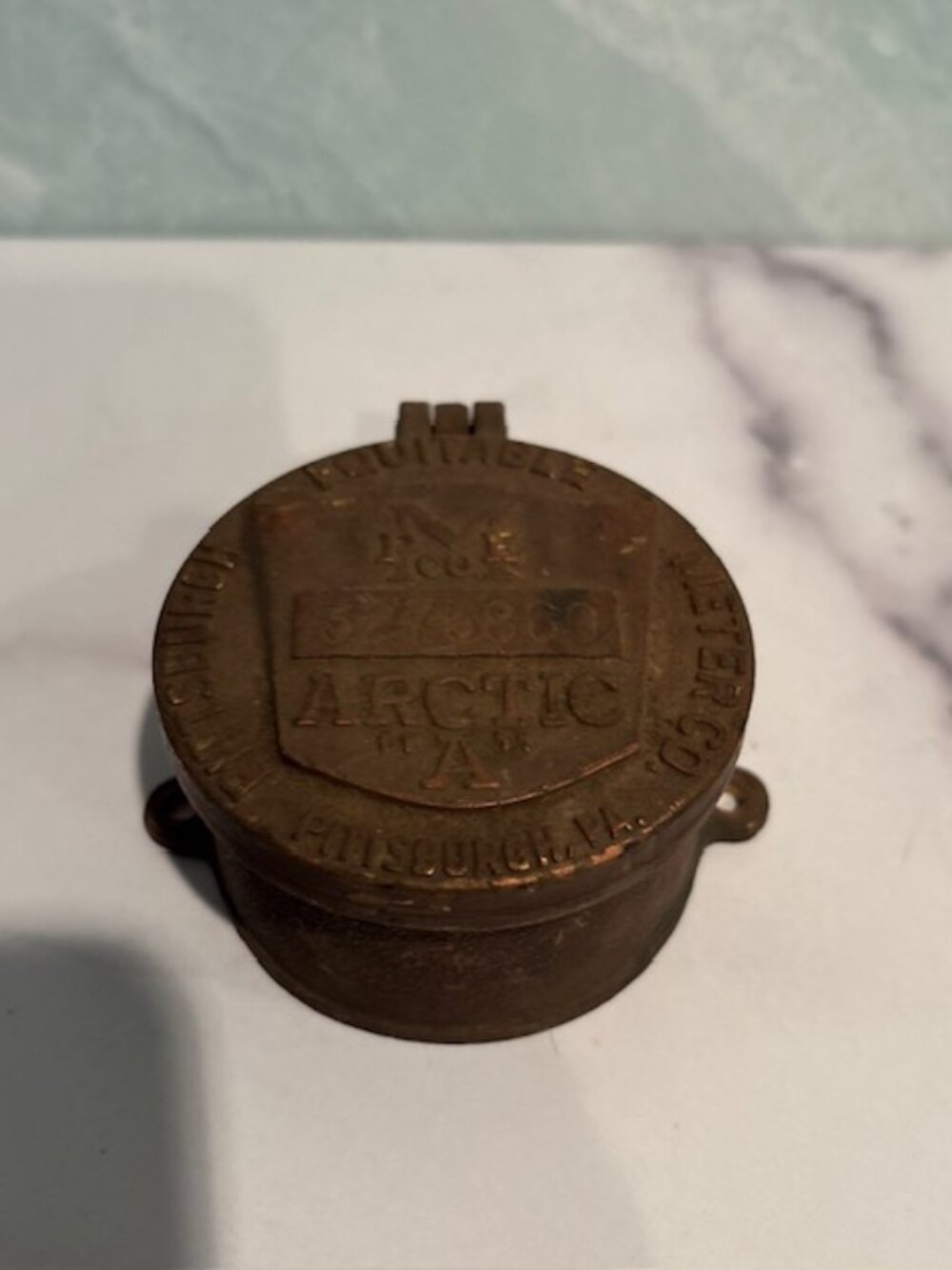 Antique Water Meter Cover Brass Pittsburgh Pennsylvania History Collectible